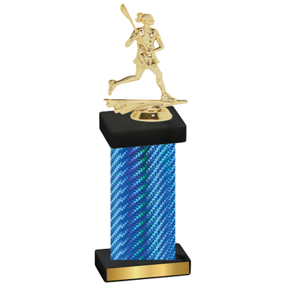 Single Blue Carbon Fiber Lacrosse Trophy