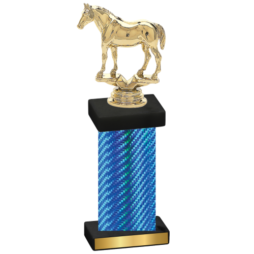 Single Blue Carbon Fiber Horses Trophy