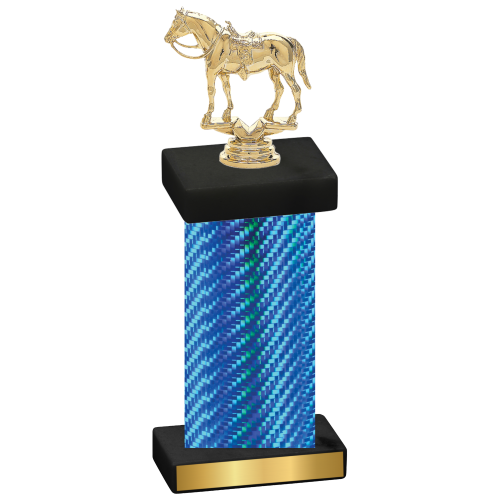 Single Blue Carbon Fiber Horses Trophy