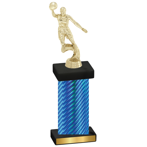 Single Blue Carbon Fiber Basketball Trophy