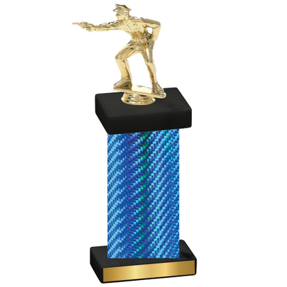 Single Blue Carbon Fiber Shooter Trophy