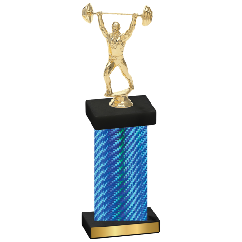 Single Blue Carbon Fiber Weights Trophy