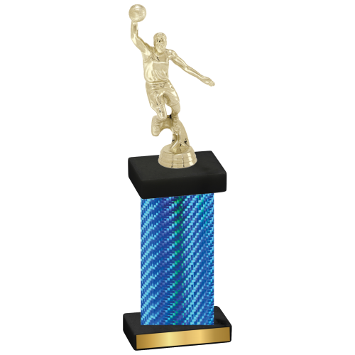 Single Blue Carbon Fiber Basketball Trophy