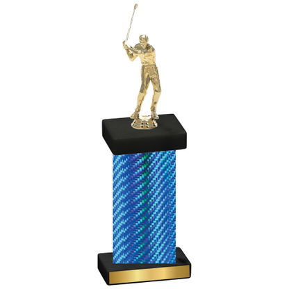 Single Blue Carbon Fiber Golf Trophy