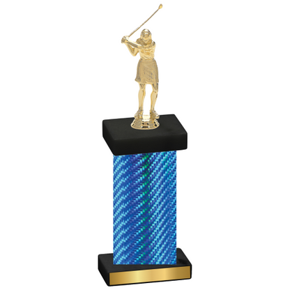 Single Blue Carbon Fiber Golf Trophy