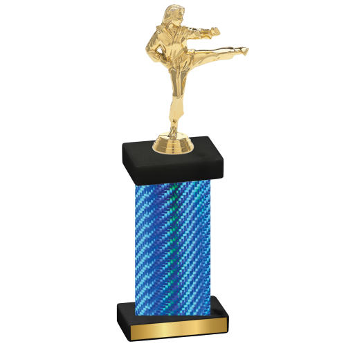 Single Blue Carbon Fiber Karate Trophy