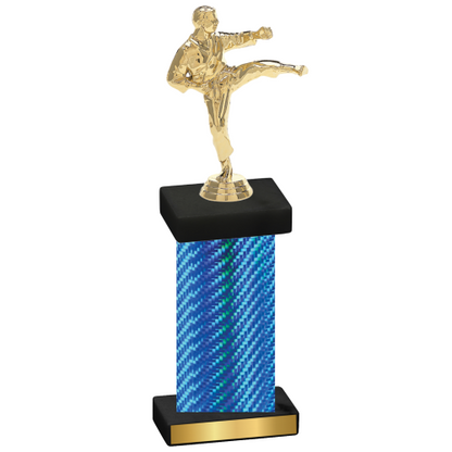 Single Blue Carbon Fiber Karate Trophy