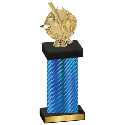 Single Blue Carbon Fiber Baseball Trophy