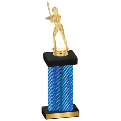 Single Blue Carbon Fiber Softball Trophy