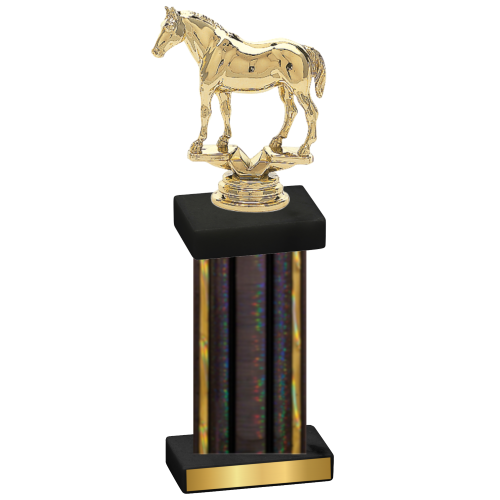 Single Black Glacier Horses Trophy