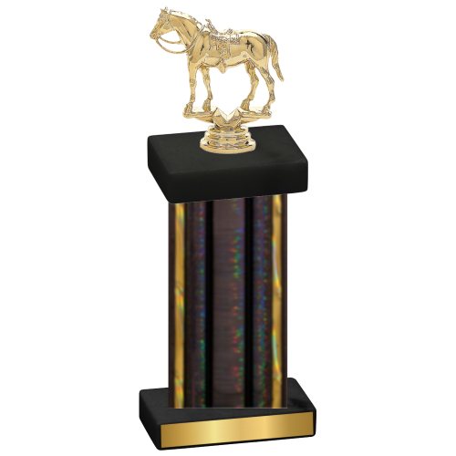 Single Black Glacier Horses Trophy