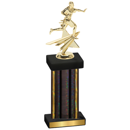 Single Black Glacier Flag Football Trophy