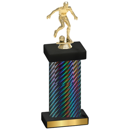 Single Black Carbon Fiber Soccer Trophy