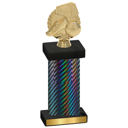 Single Black Carbon Fiber Soccer Trophy