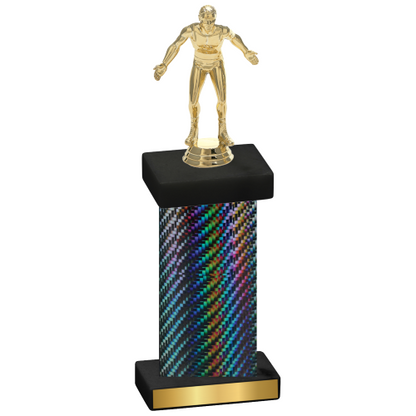 Single Black Carbon Fiber Wrestling Trophy