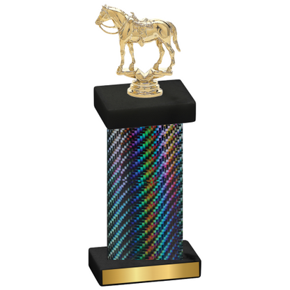 Single Black Carbon Fiber Horses Trophy