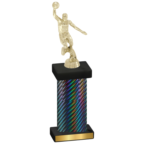 Single Black Carbon Fiber Basketball Trophy