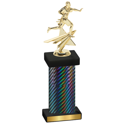 Single Black Carbon Fiber Flag Football Trophy