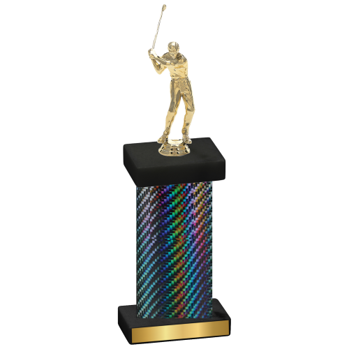 Single Black Carbon Fiber Golf Trophy