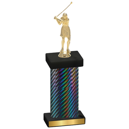 Single Black Carbon Fiber Golf Trophy