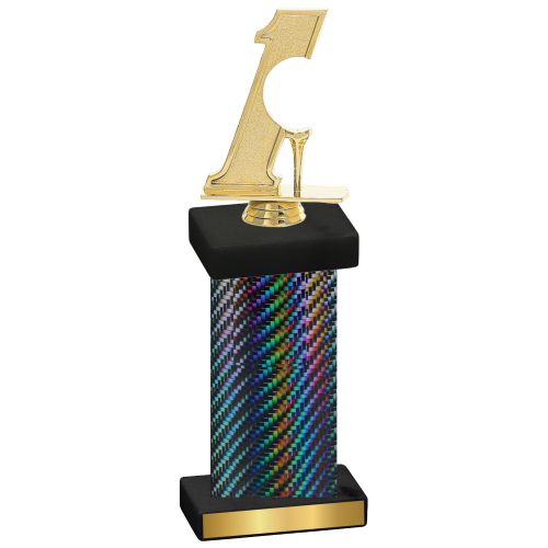 Single Black Carbon Fiber Golf Trophy