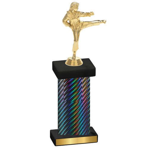 Single Black Carbon Fiber Karate Trophy