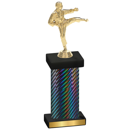 Single Black Carbon Fiber Karate Trophy