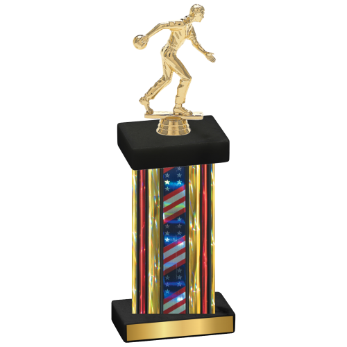 Single Flag USA Bowling Trophy