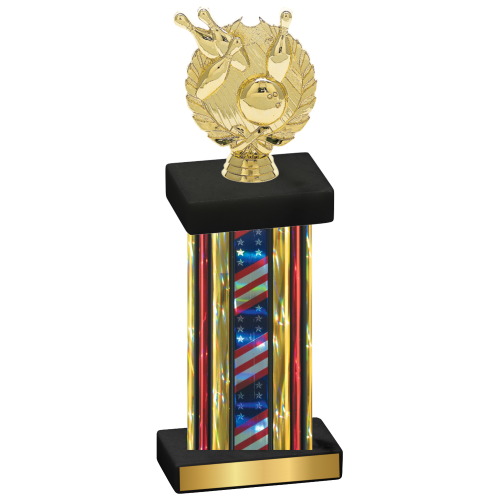 Single Flag USA Bowling Trophy