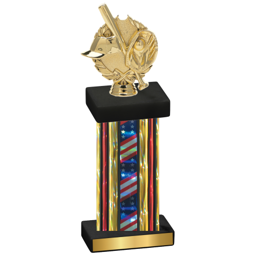 Single Flag USA Baseball Trophy