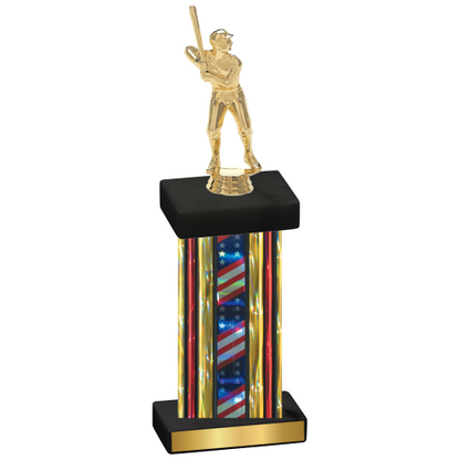 Single Flag USA Baseball Trophy