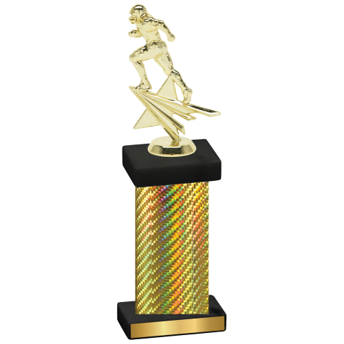 Single Gold Carbon Fiber Football Trophy