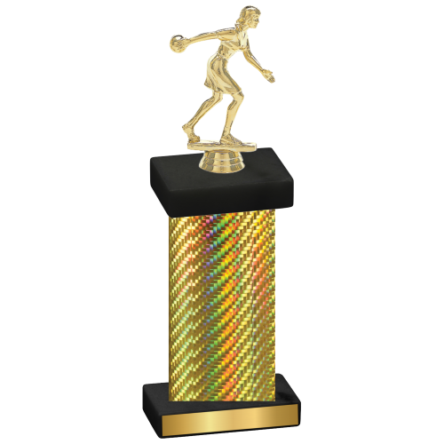 Single Gold Carbon Fiber Bowling Trophy