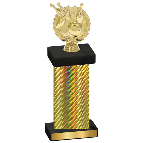 Single Gold Carbon Fiber Bowling Trophy