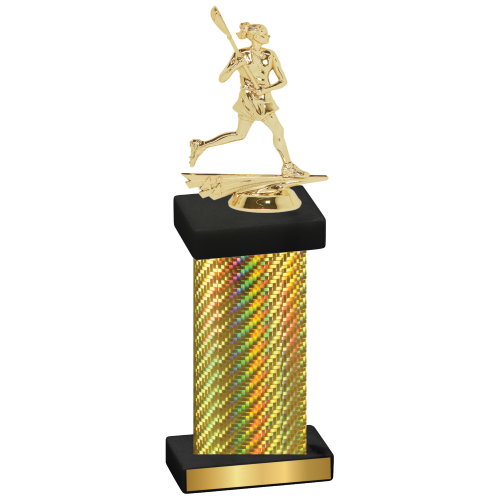 Single Gold Carbon Fiber Lacrosse Trophy