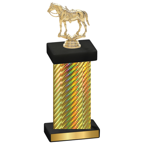 Single Gold Carbon Fiber Horses Trophy