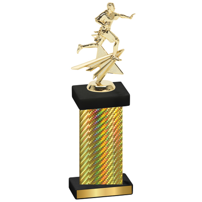 Single Gold Carbon Fiber Flag Football Trophy