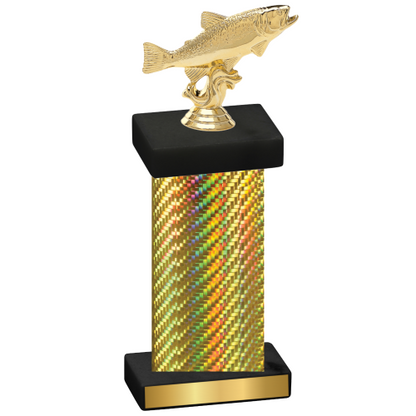 Single Gold Carbon Fiber Fishing Trophy