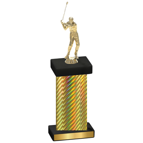 Single Gold Carbon Fiber Golf Trophy