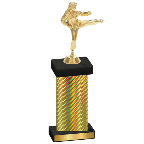 Single Gold Carbon Fiber Karate Trophy