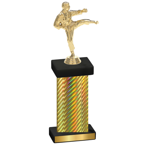 Single Gold Carbon Fiber Karate Trophy