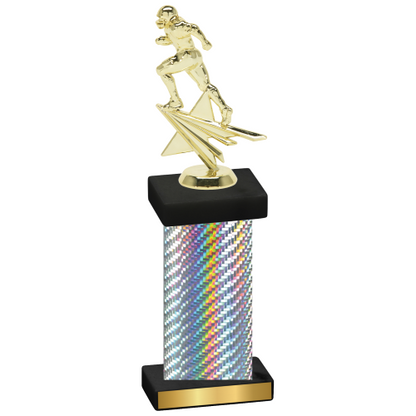 Single Silver Carbon Fiber Football Trophy