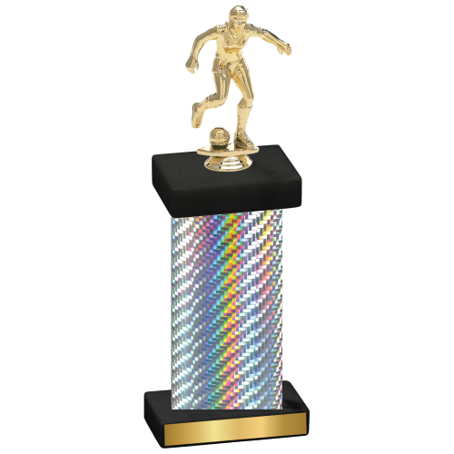Single Silver Carbon Fiber Soccer Trophy