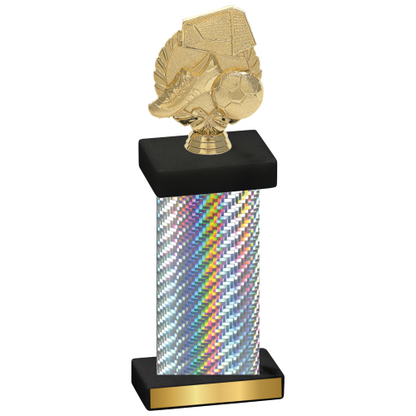 Single Silver Carbon Fiber Soccer Trophy