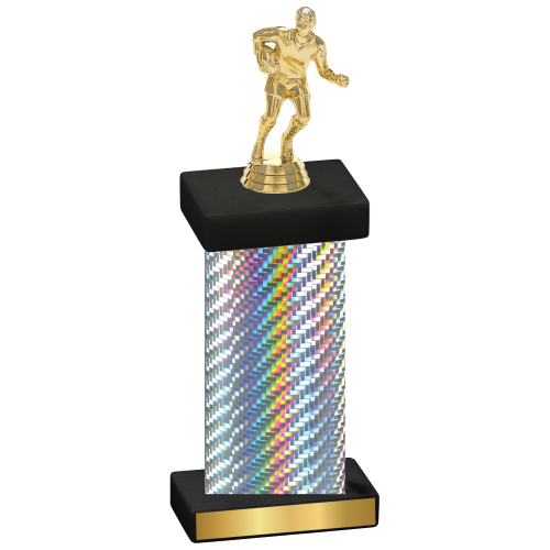 Single Silver Carbon Fiber Rugby Trophy