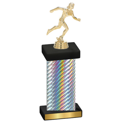 Single Silver Carbon Fiber Running Trophy