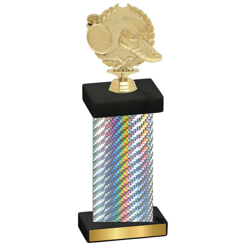 Single Silver Carbon Fiber Running Trophy