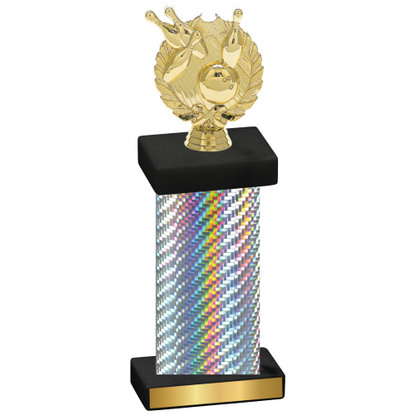 Single Silver Carbon Fiber Bowling Trophy