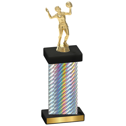 Single Silver Carbon Fiber Volleyball Trophy