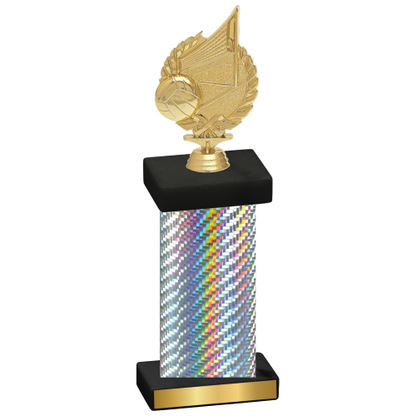 Single Silver Carbon Fiber Volleyball Trophy